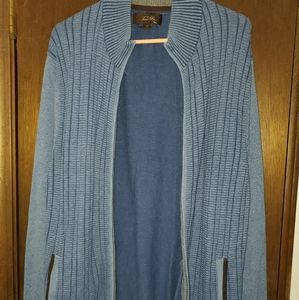 Blue male full zipper sweater